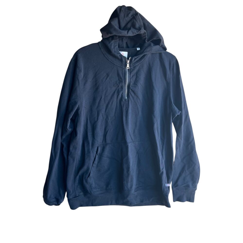 AG Adriano Goldschmied Men's Medium 1/4 Zip Hoodie Pullover Sweatshirt Black